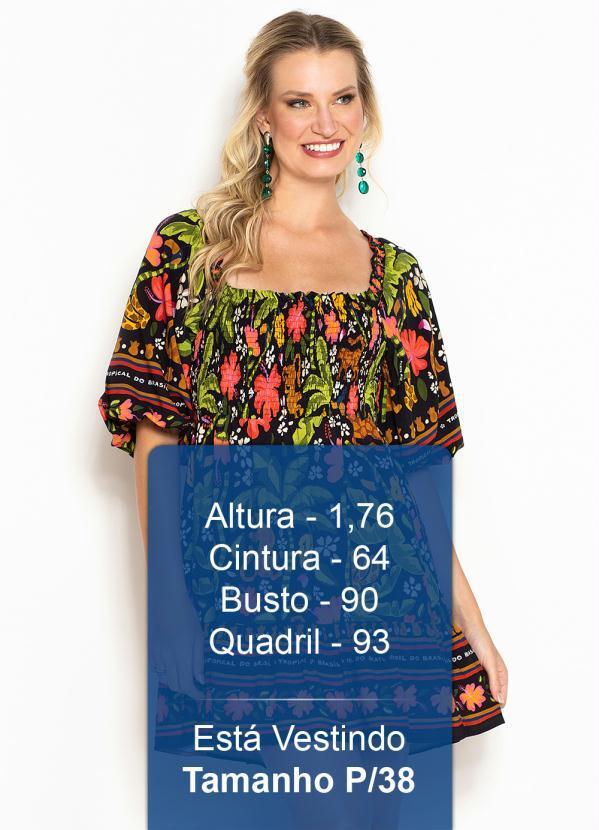 Farm - Vestido Curto de Viscose Solar das Bananas Preto 5