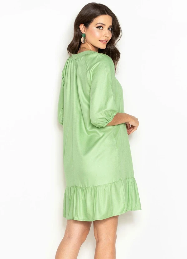 Vestido Curto de Viscose Verde Menta Hering