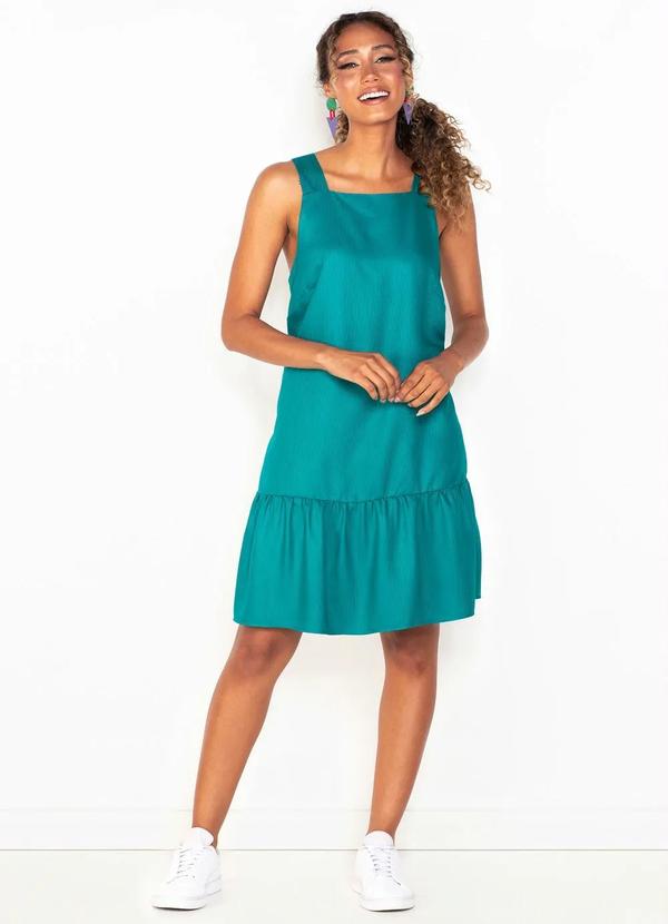 Hering - Vestido Curto de Viscose Verde 3