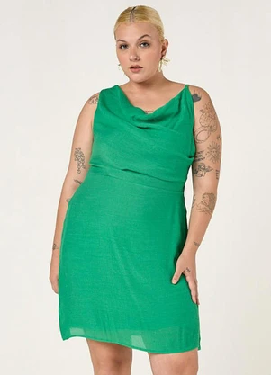 Elegance - Vestido Curto Decote Degagê Verde Esperanca - ELEGANCE
