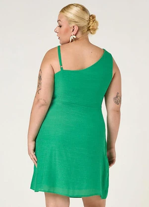 Elegance - Vestido Curto Decote Degagê Verde Esperanca - ELEGANCE
