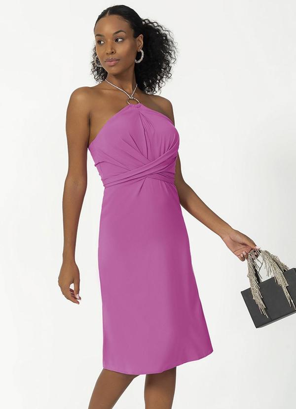 Gris - Vestido Curto Decote Halter Roxo
