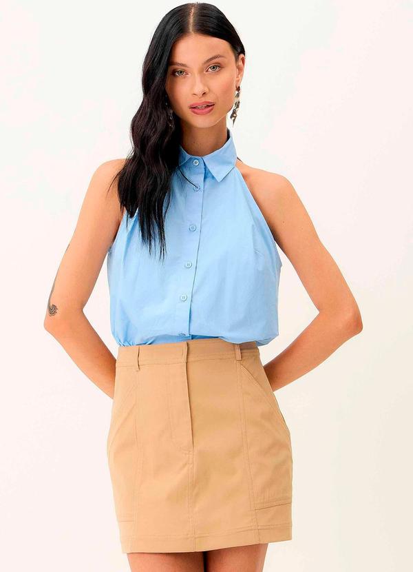 Carlota Costa - Vestido Curto Detalhe Saia Azul