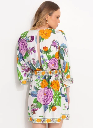 Farm - Vestido Curto Doce Jardim Off White - FARM
