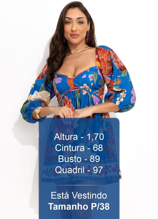 Farm - Vestido Curto Duda Azul 5