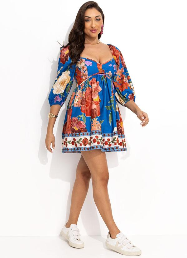 Farm - Vestido Curto Duda Azul 6