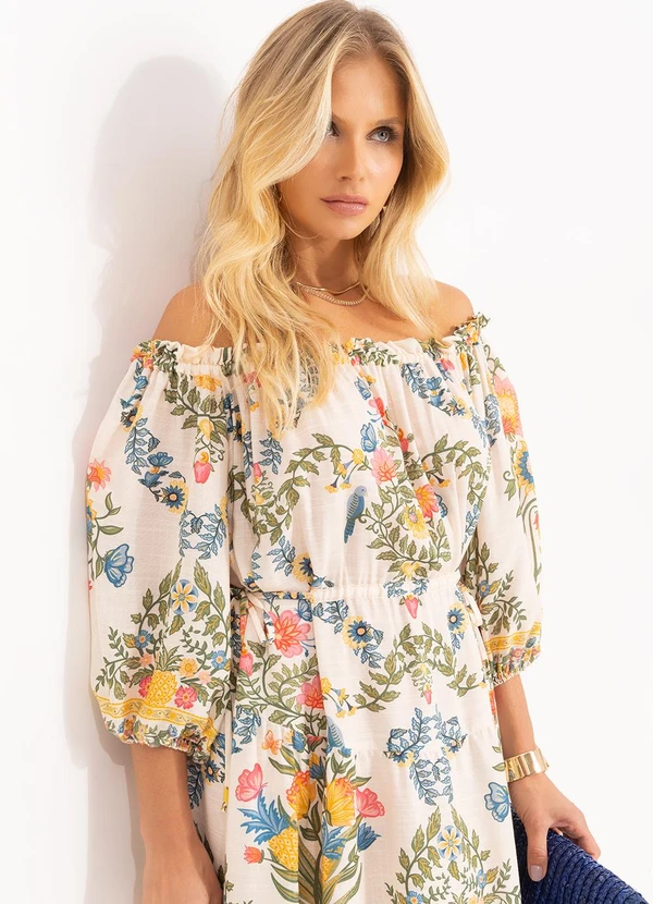 Farm - Vestido Curto Elisa Bege 4