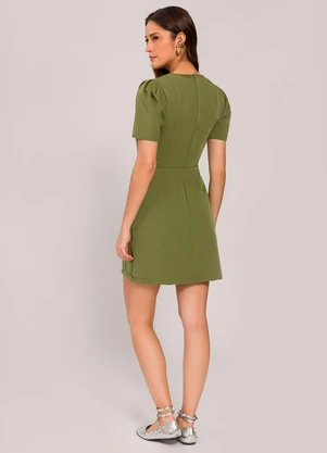 Sofie - Vestido Curto em Alfaiataria com Laços Verde - SOFIE