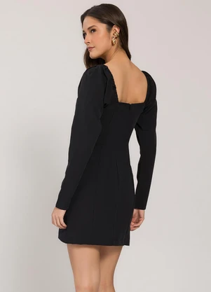 Sofie - Vestido Curto em Alfaiataria Comfy Preto - SOFIE