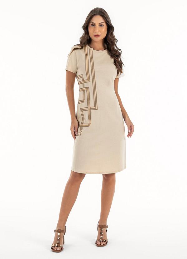 Habana - Vestido Curto em Algodão Bege