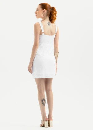 Cativa - Vestido Curto em Algodão Branco  - CATIVA