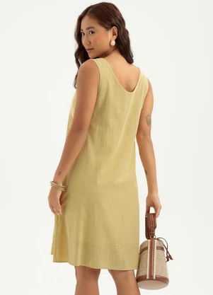 Cativa - Vestido Curto em Algodão Caramelo - CATIVA