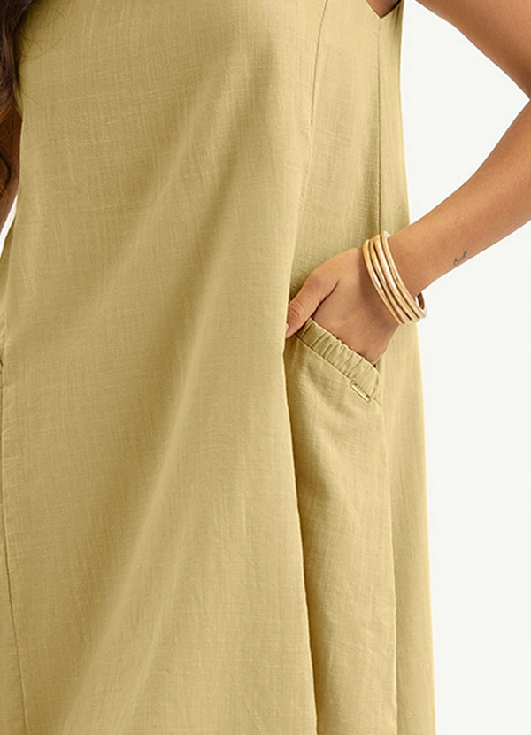 Cativa - Vestido Curto em Algodão Caramelo 5