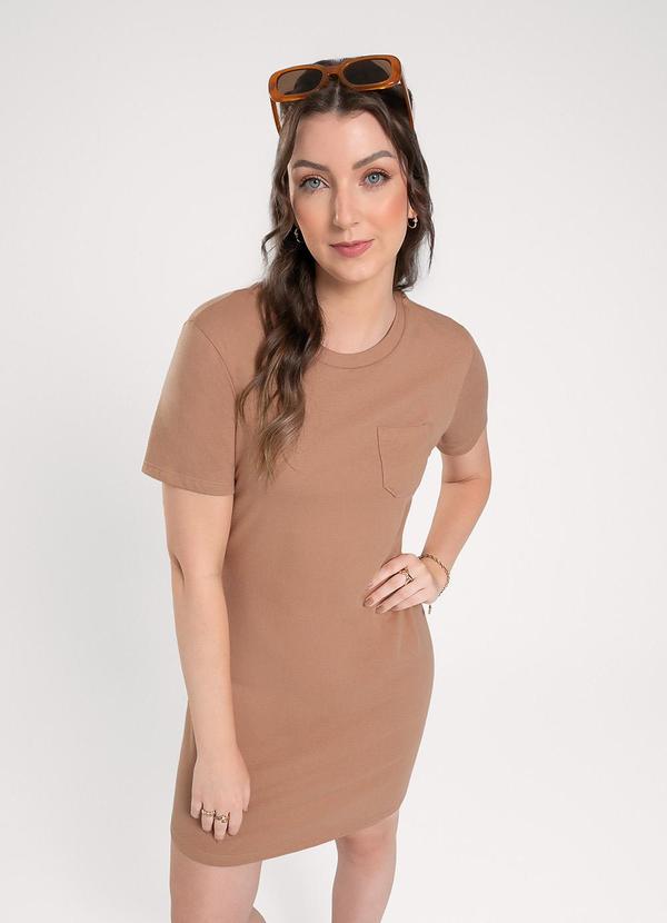 Cativa - Vestido Curto em Algodão Marrom Claro 3