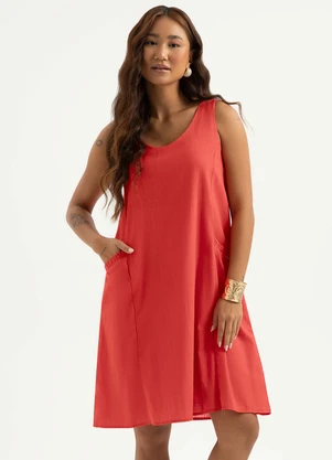 Cativa - Vestido Curto em Algodão Vermelho - CATIVA