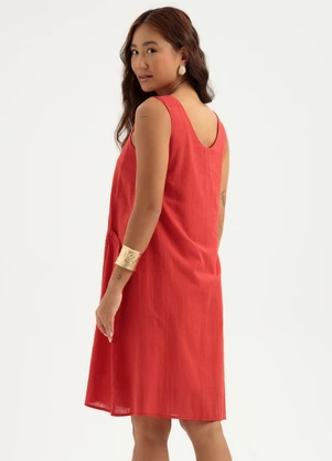 Cativa - Vestido Curto em Algodão Vermelho - CATIVA