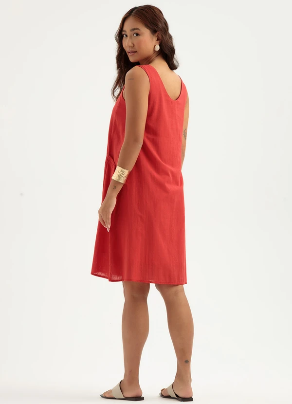 Cativa - Vestido Curto em Algodão Vermelho 4