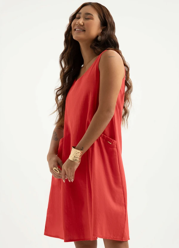 Cativa - Vestido Curto em Algodão Vermelho 5