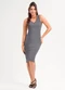 Habana - Vestido Curto em Canelado Cinza - variação: Cinza