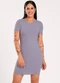 Cativa - Vestido Curto em Canelado Marrom Escuro - variação: Lilás