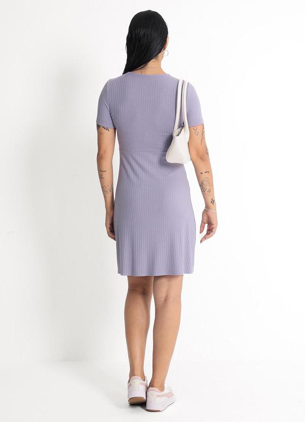 Habana - Vestido Curto em Canelado Lilás 2