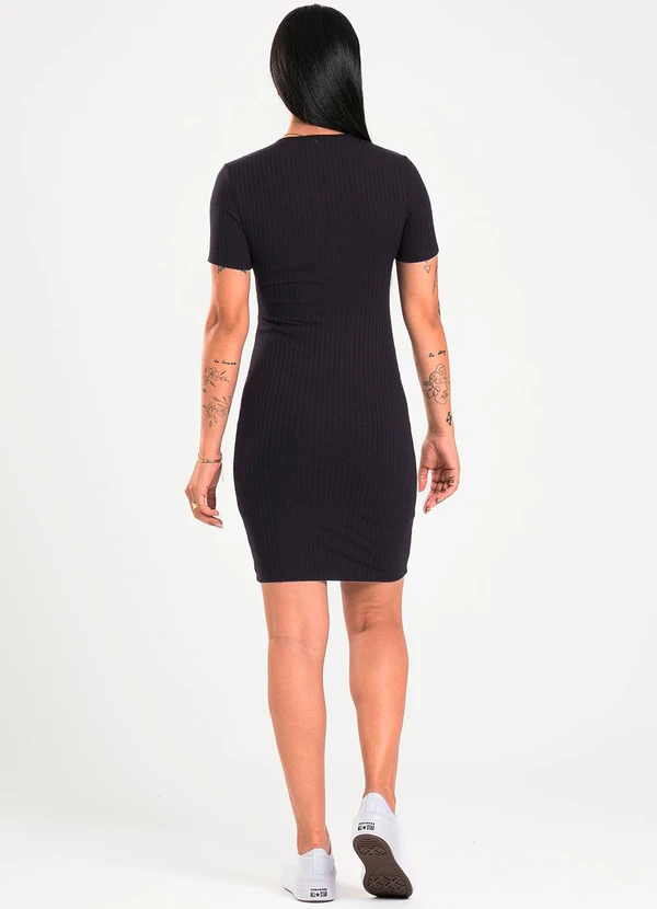 Cativa - Vestido Curto em Canelado Preto 4