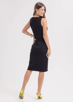 Habana - Vestido Curto em Canelado Preto - HABANA
