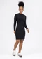 Habana - Vestido Curto em Canelado  Preto - variação: Preto