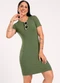 Cativa - Vestido Curto em Canelado Marrom Escuro - variação: Verde