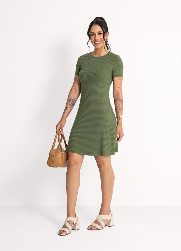 Habana - Vestido Curto em Canelado Verde