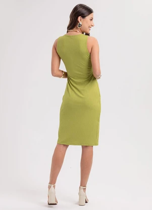 Habana - Vestido Curto em Canelado Verde - HABANA