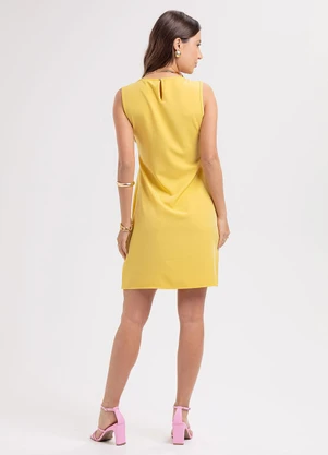 Habana - Vestido Curto em Crepe Amarelo - HABANA