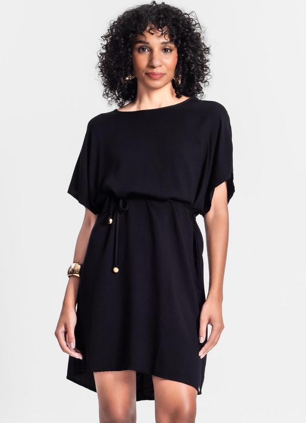 Rovitex - Vestido Curto em Crepe Preto