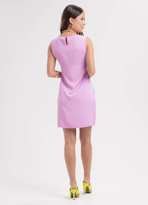 Habana - Vestido Curto em Crepe Rosa - HABANA