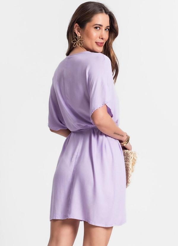 Rovitex - Vestido Curto em Crepe Roxo 2