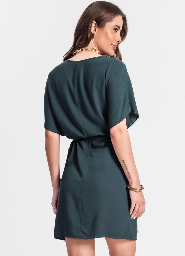 Rovitex - Vestido Curto em Crepe Verde 2