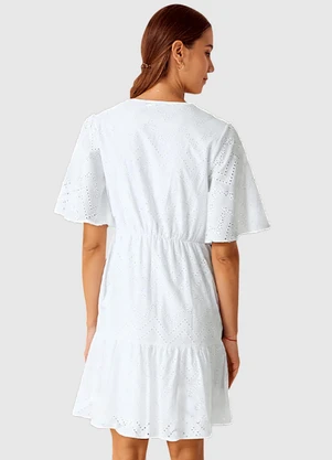 Malwee - Vestido Curto em Laíse Branco - MALWEE