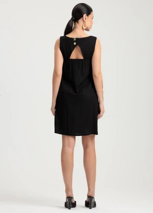 Gris - Vestido Curto em LinhoPreto - GRIS