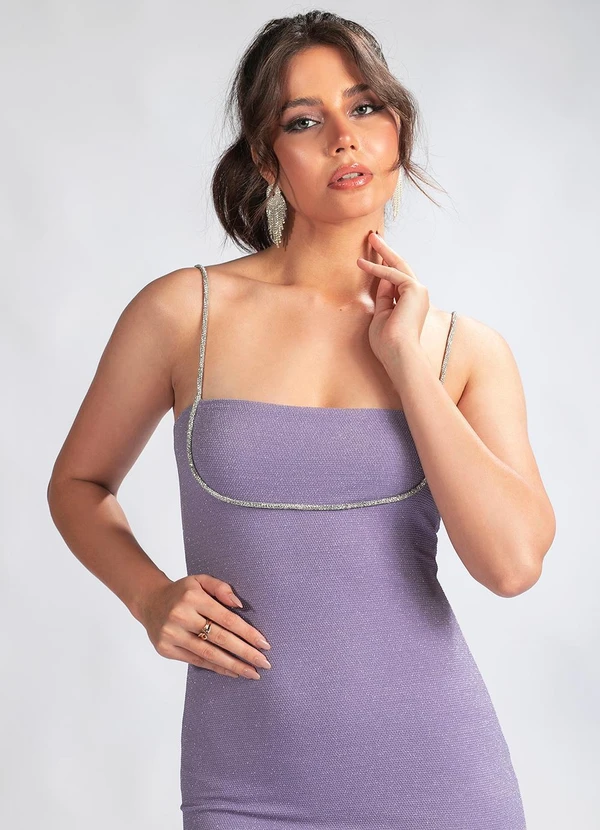 Colcci - Vestido Curto em Lurex Lilás 7