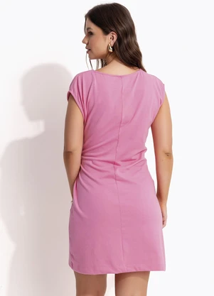Multimarcas - Vestido Curto em Malha Rosa - MULTIMARCAS
