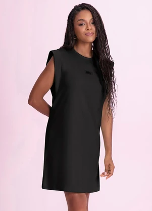 Angel - Vestido Curto em Meia Malha Preto - ANGEL