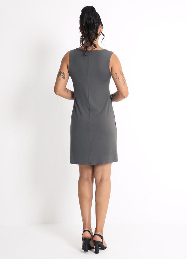 Habana - Vestido Curto em Misturinha Cinza Escuro 2