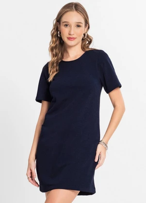 Infinita Cor - Vestido Curto em Moletinho Azul - INFINITA COR