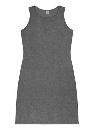 Rovitex - Vestido Curto em Ribana Canelada Cinza - ROVITEX