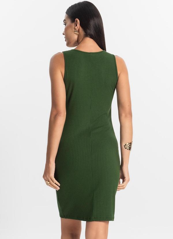Rovitex - Vestido Curto em Ribana Canelada Verde 2