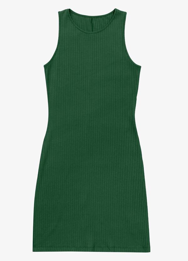 Rovitex - Vestido Curto em Ribana Canelada Verde 4
