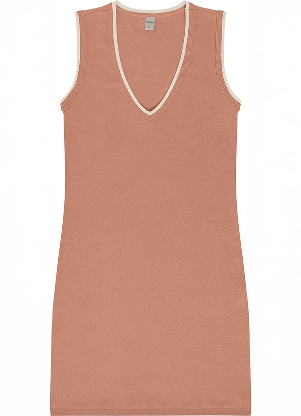 Rovitex - Vestido Curto em Ribana Marrom 2