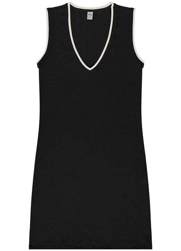 Rovitex - Vestido Curto em Ribana Preto 1