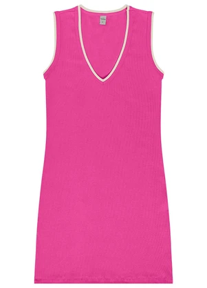 Rovitex - Vestido Curto em Ribana Rosa - ROVITEX