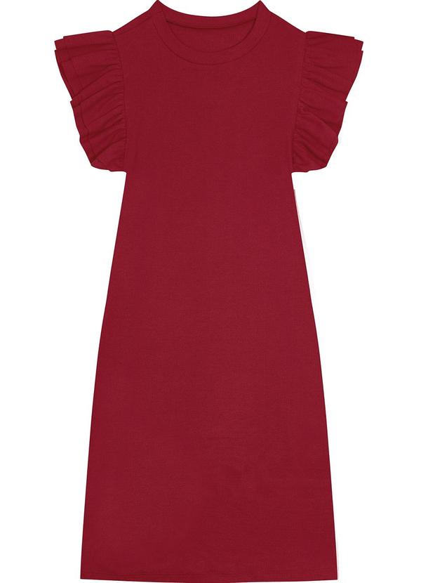 Malwee - Vestido Curto em Ribana Vermelho